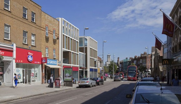The Oaks Shopping Centre W3 CGI view east down High Street