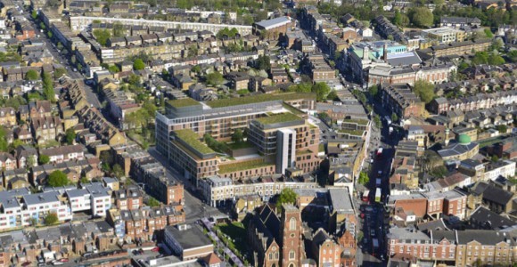 The Oaks Shopping Centre W3 CGI aerial view looking east